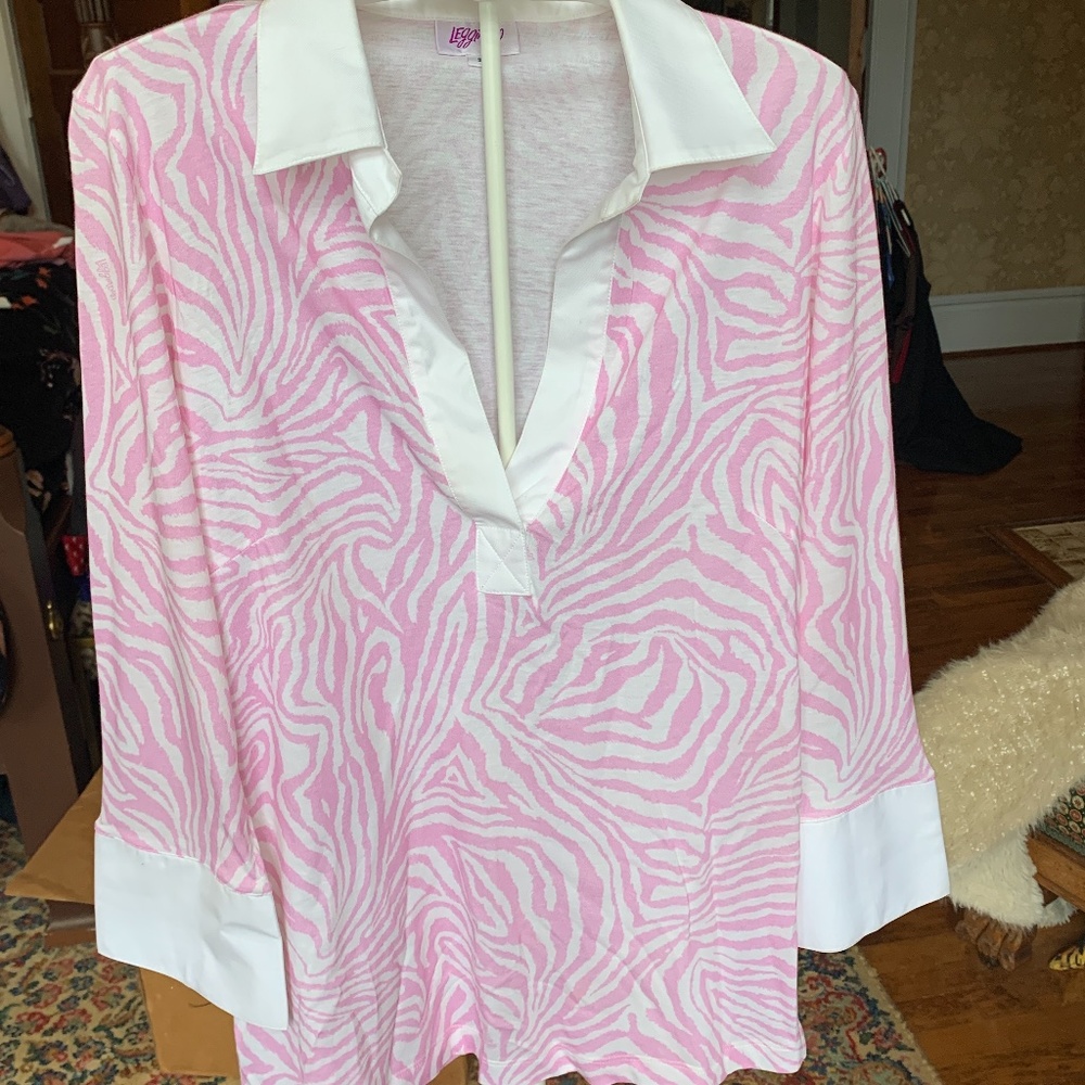 Leggiadro animal print cotton blouse. Worn 1x . Retail 300
